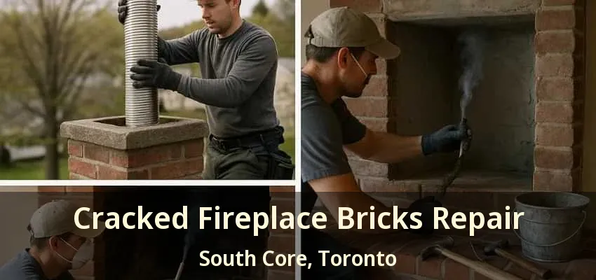 Cracked Fireplace Bricks Repair South Core, Toronto - ON