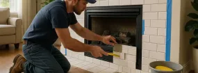 Repairing Cracked Fireplace Tiles Englemount-Lawrence, Toronto